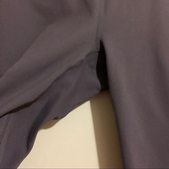 Fabletics Powerhold High Waisted Mesh Block Striped Gray Pink Leggings. - Picture 8 of 11